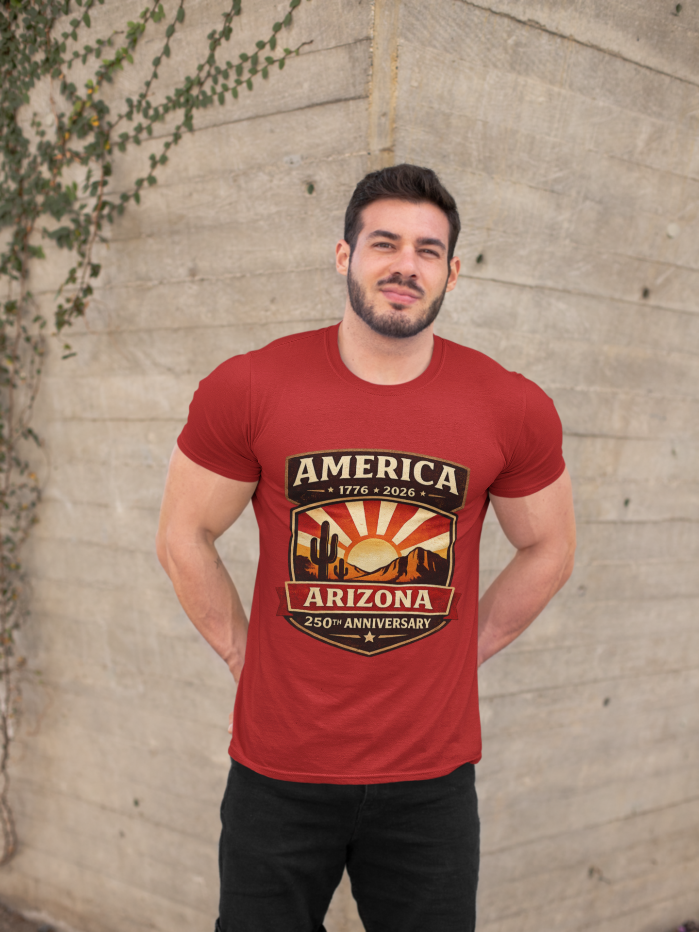 Arizona 250th Anniversary Tee — 250th Arizona T-Shirt — side view