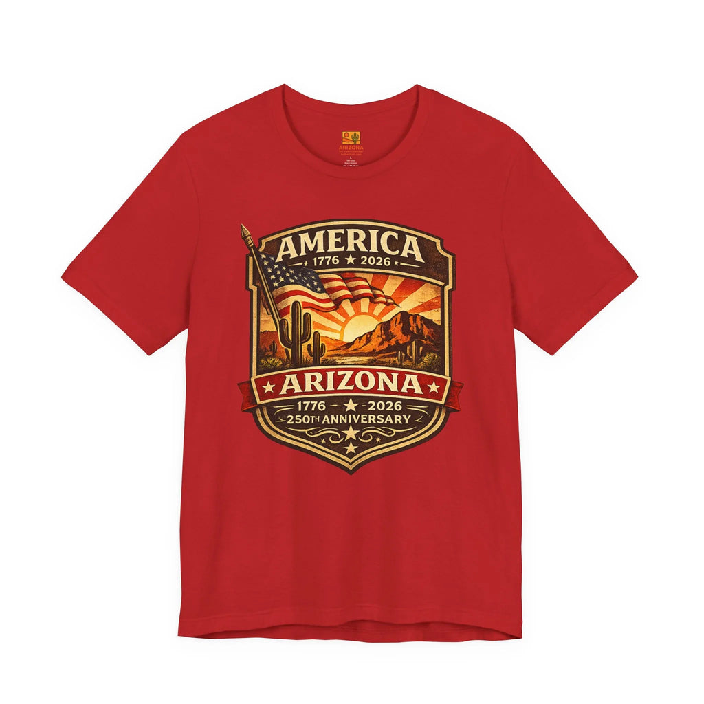 Arizona 250th Anniversary Tee — "America Arizona 1776–2026" Commemorative T-Shirt — back view 2