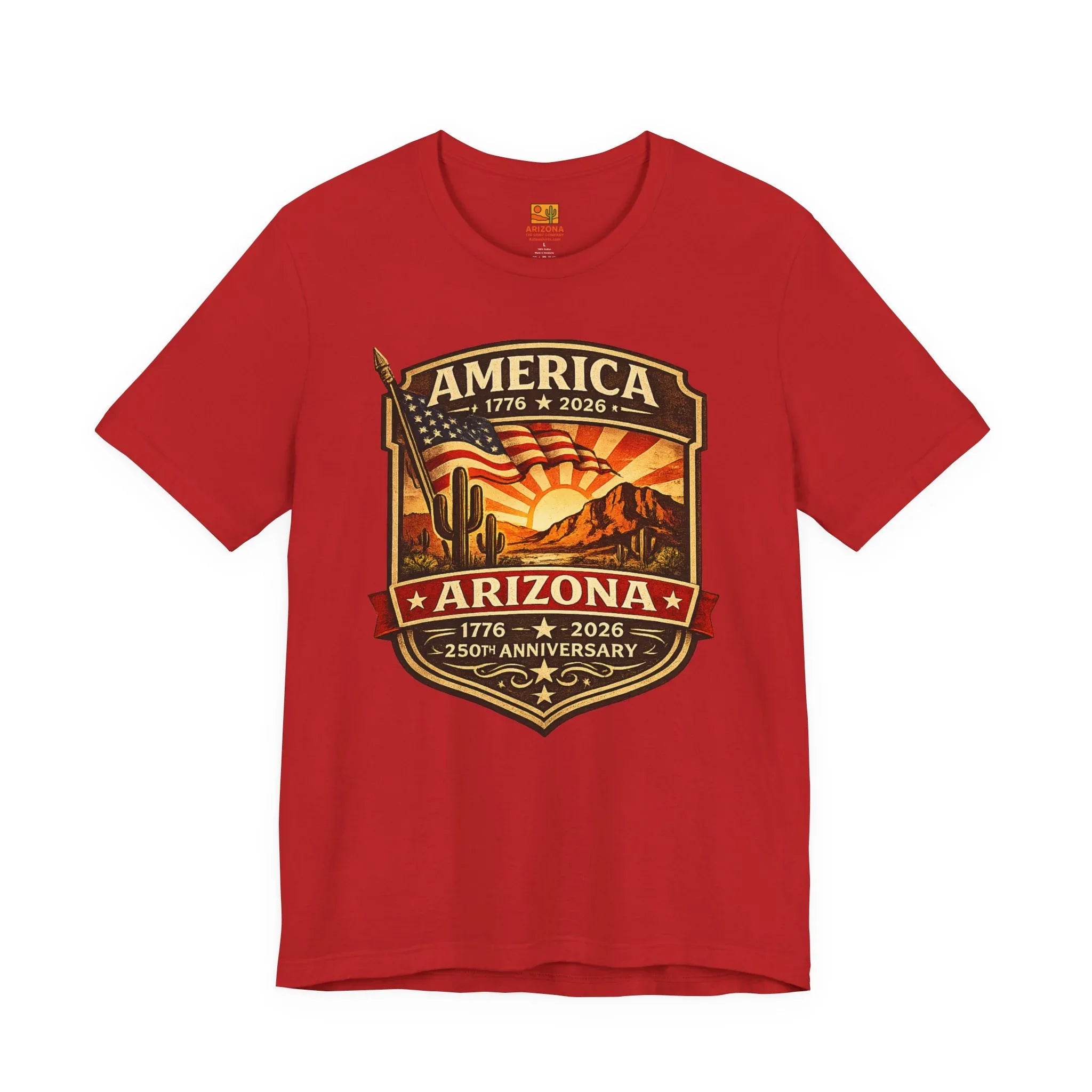 Arizona 250th Anniversary Tee — "America Arizona 1776–2026" Commemorative T-Shirt — back view 2