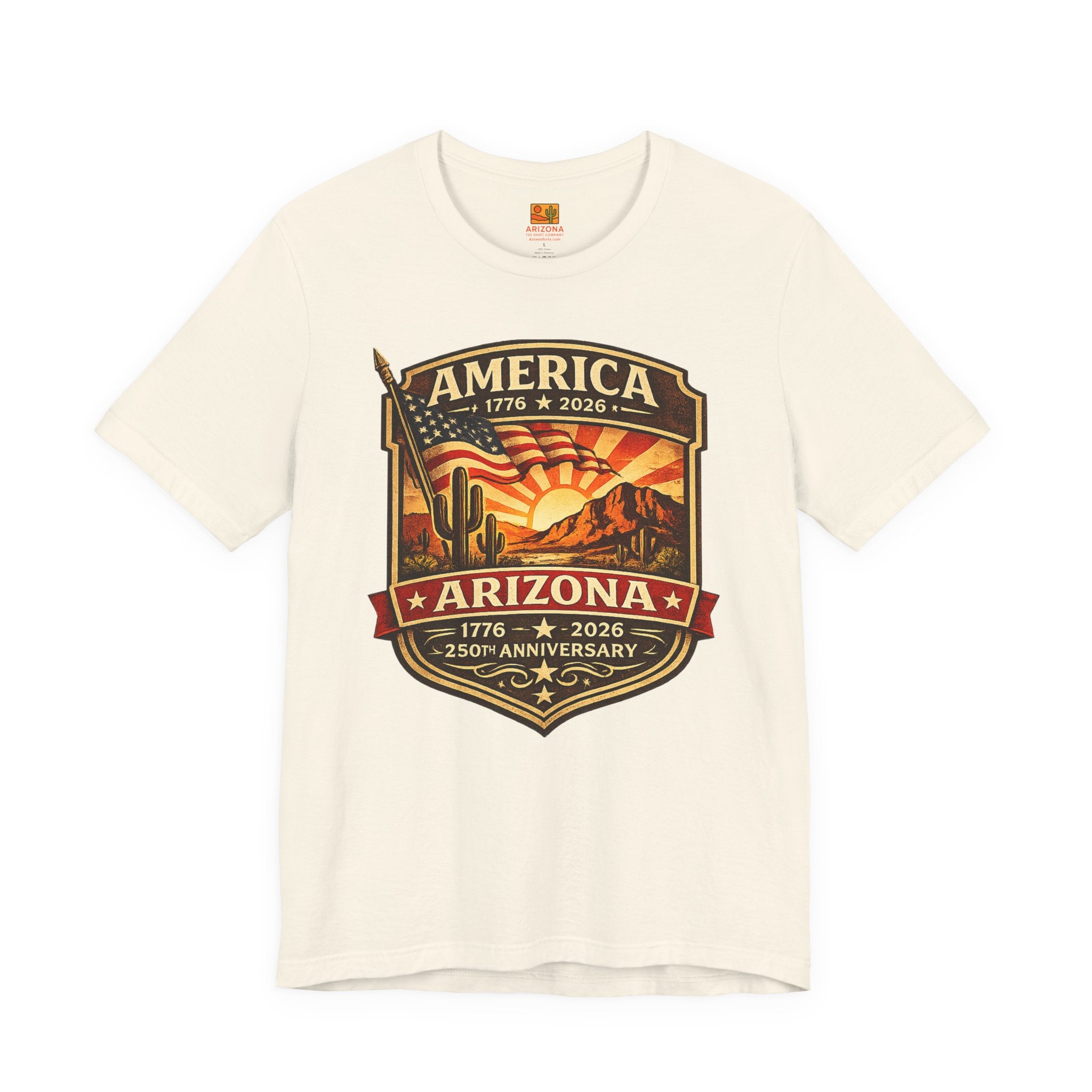 Arizona 250th Anniversary Tee — "America Arizona 1776–2026" Commemorative T-Shirt — side view 2