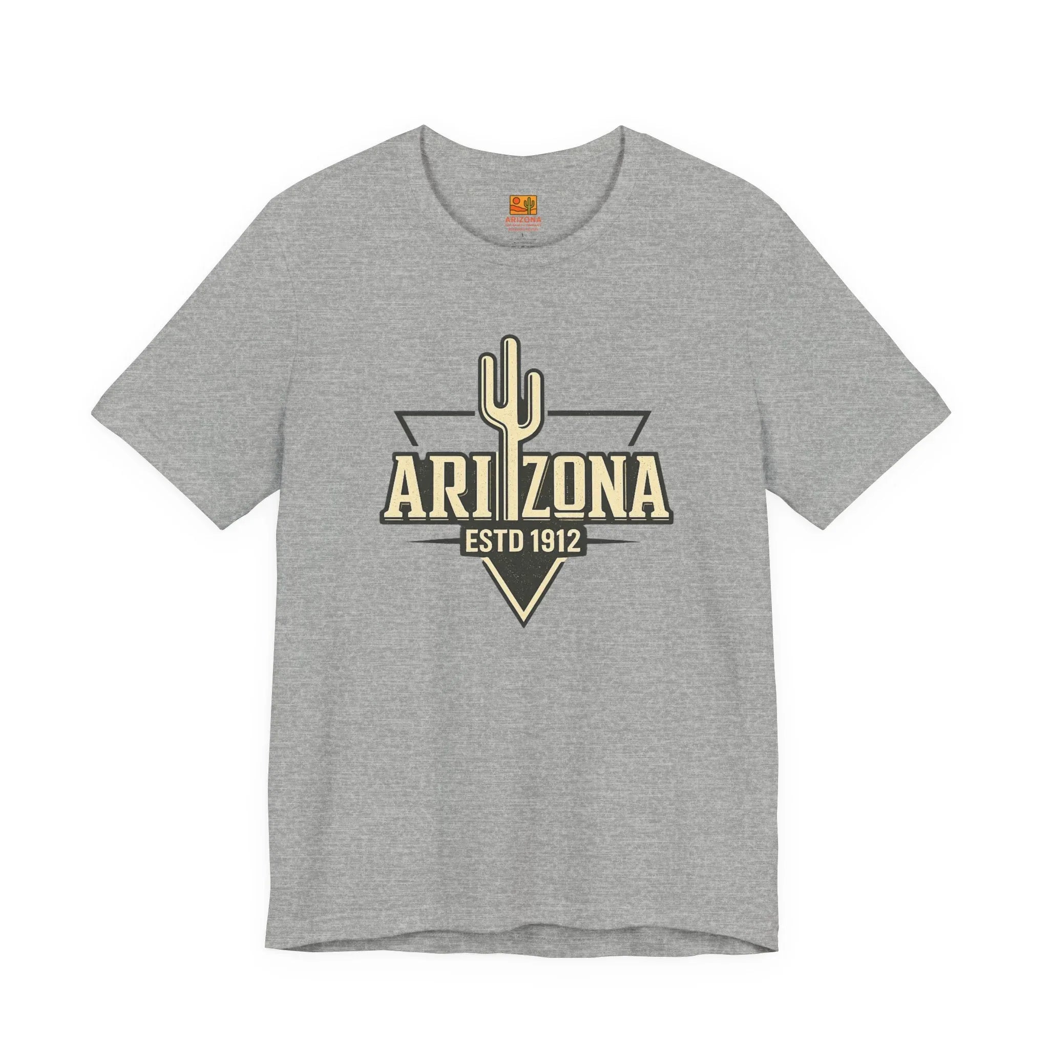 Arizona Cactus Vintage Logo Tee — ESTD 1912 Desert Graphic T-Shirt — back view