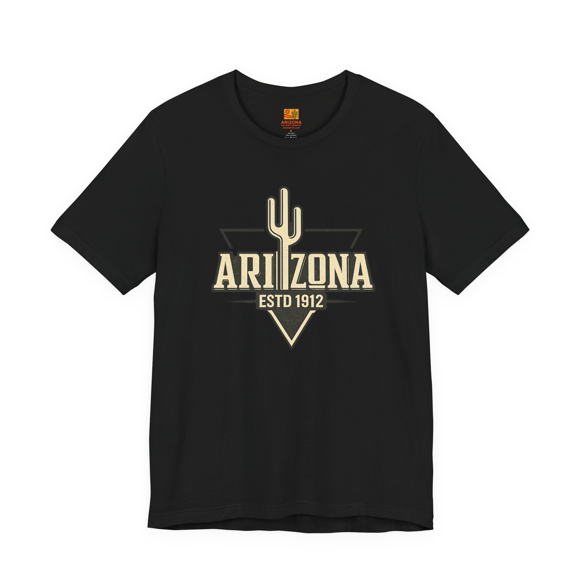 Arizona Cactus Vintage Logo Tee — ESTD 1912 Desert Graphic T-Shirt — alternate view