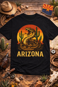 Arizona Rattlesnake Vintage Sunset Tee — front view