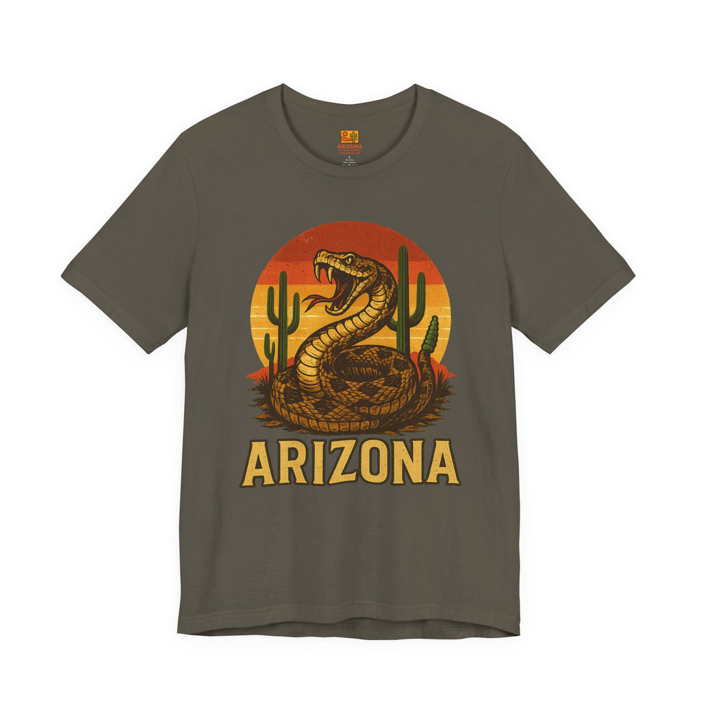 Arizona Rattlesnake Vintage Sunset Tee — detail view