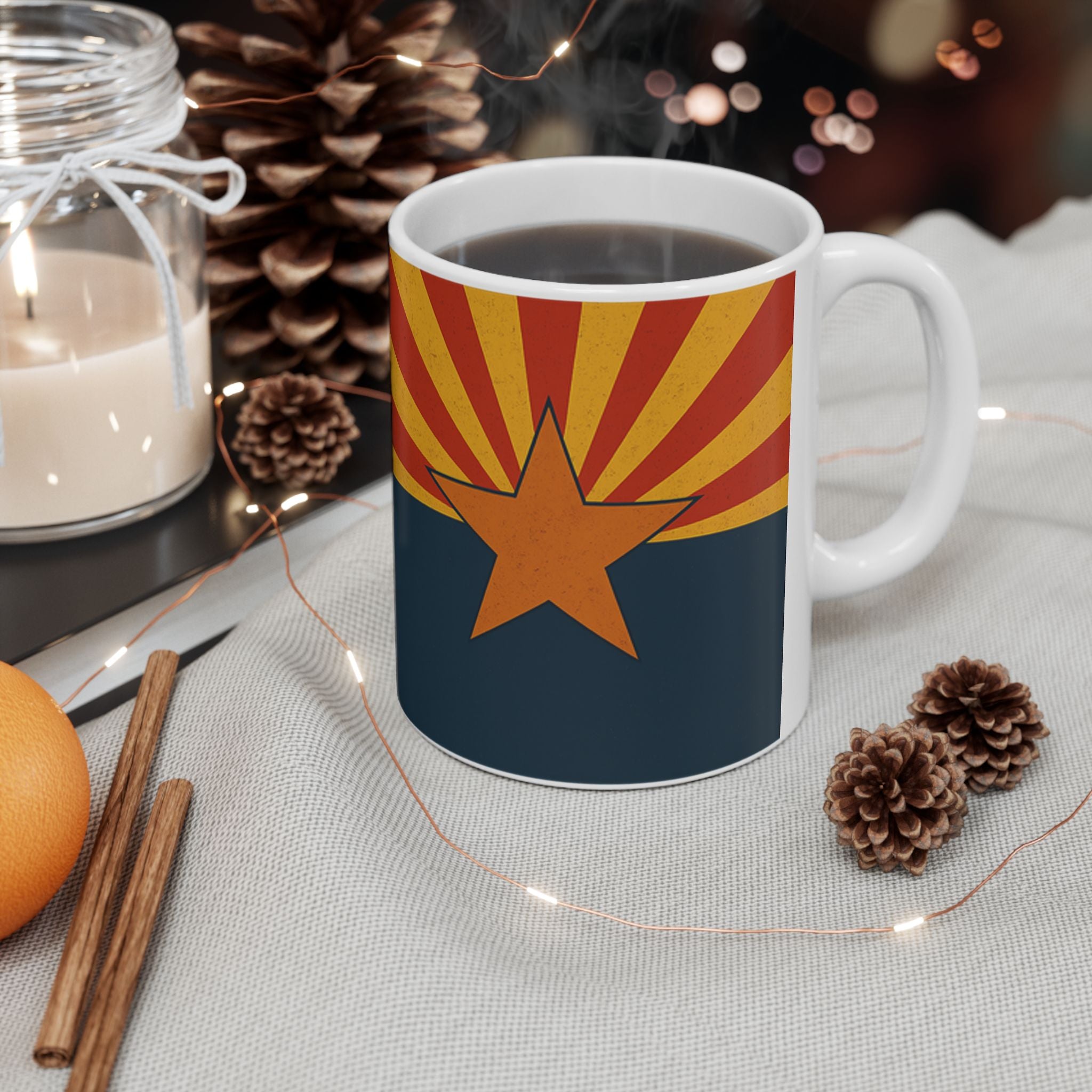 Arizona Sunrise Ceramic Mug — lifestyle view