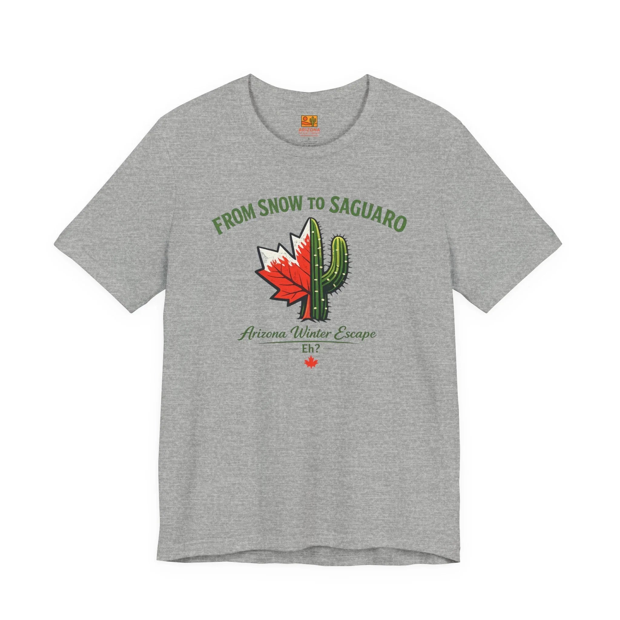 Arizona Winter Escape Tee — "From Snow to Saguaro" — side view