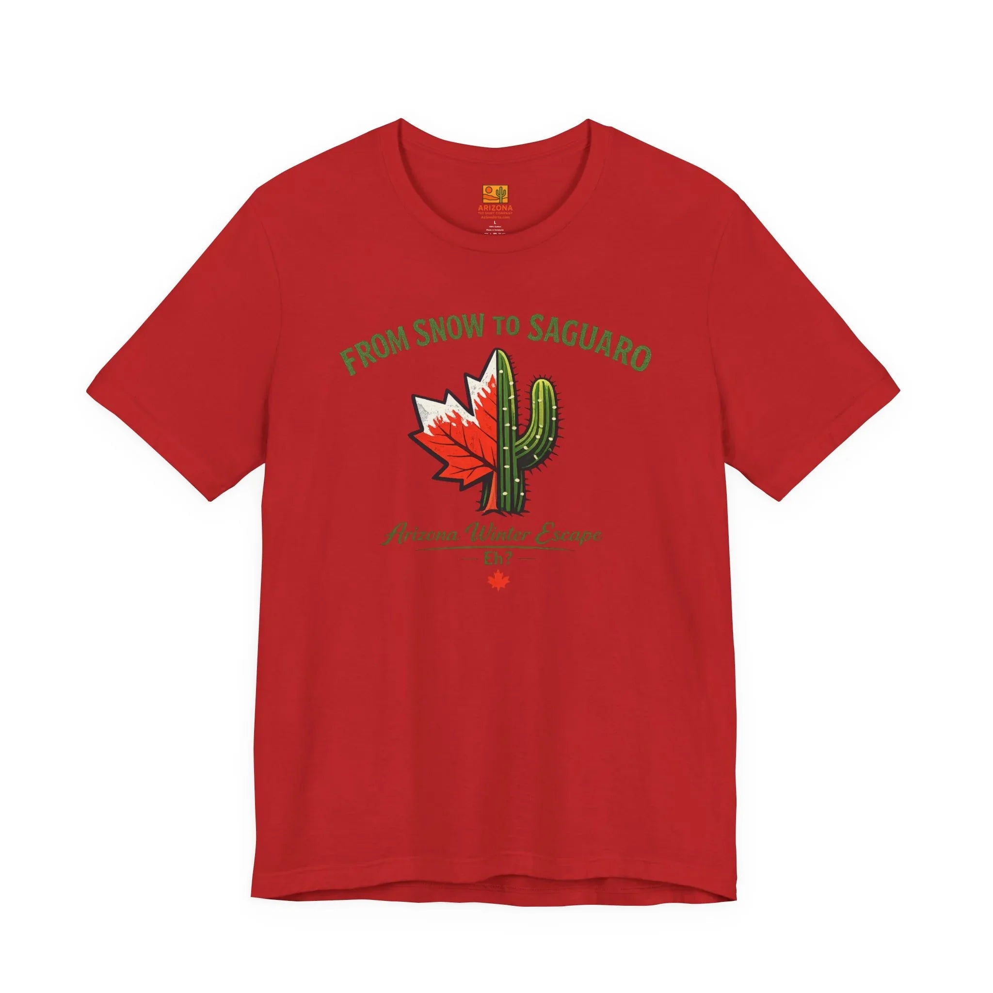 Arizona Winter Escape Tee — "From Snow to Saguaro" — lifestyle view