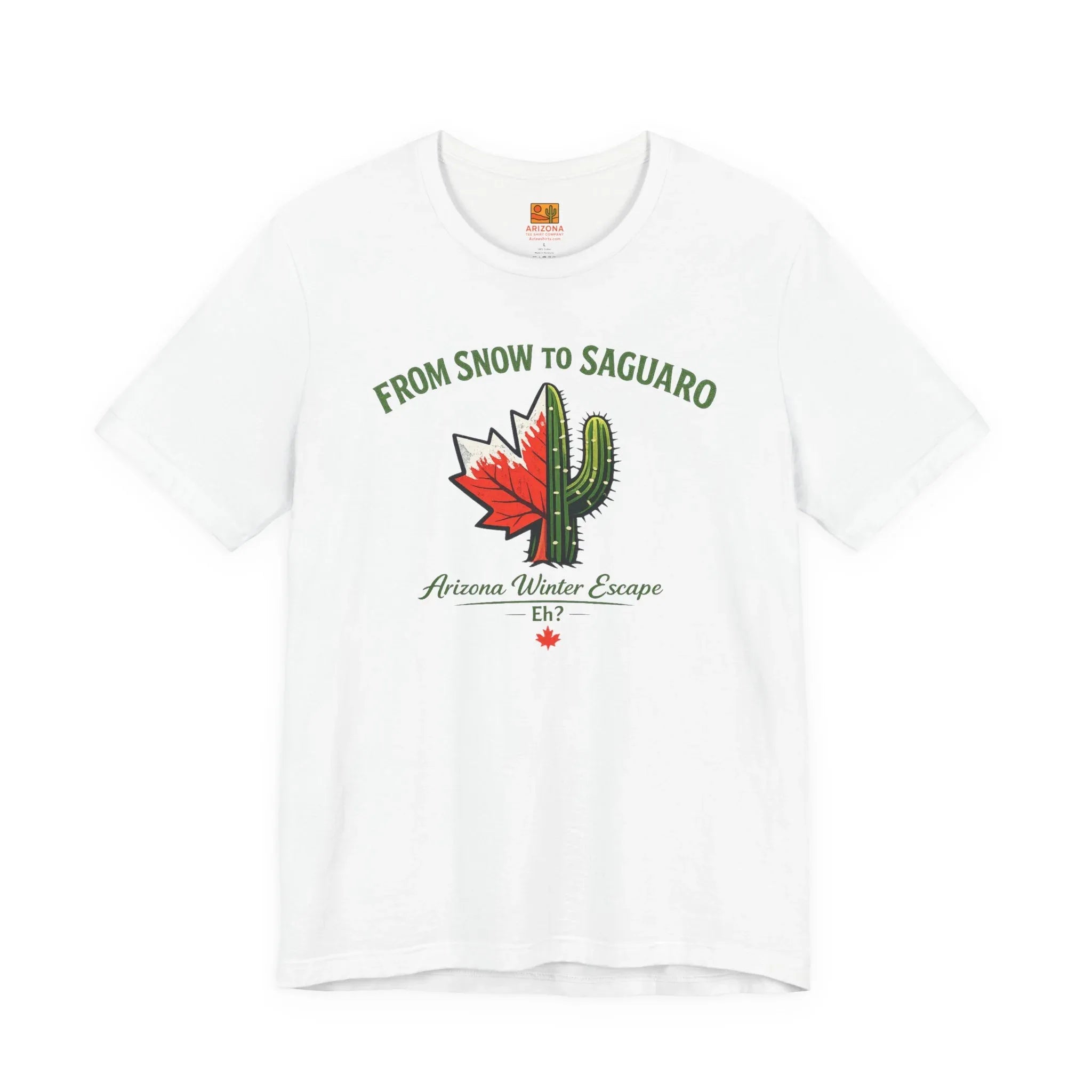 Arizona Winter Escape Tee — "From Snow to Saguaro" — front view 2
