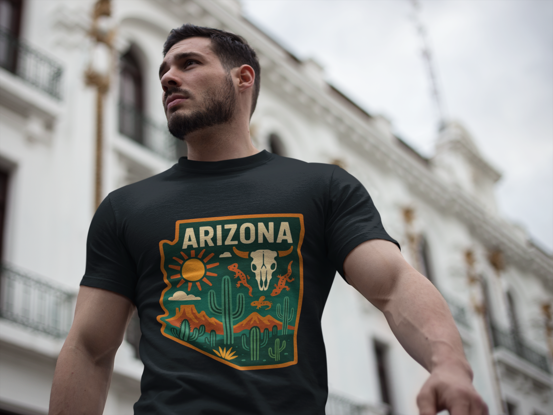 Cactus, Skull & Sunset T‑Shirt — detail view