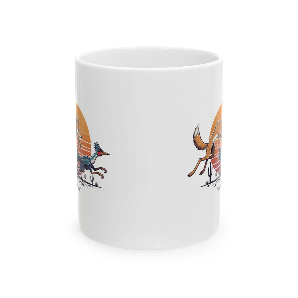 Coyote Wins Ceramic Mug — 'coyote wins' Text Design (11oz & 15oz) — alternate view