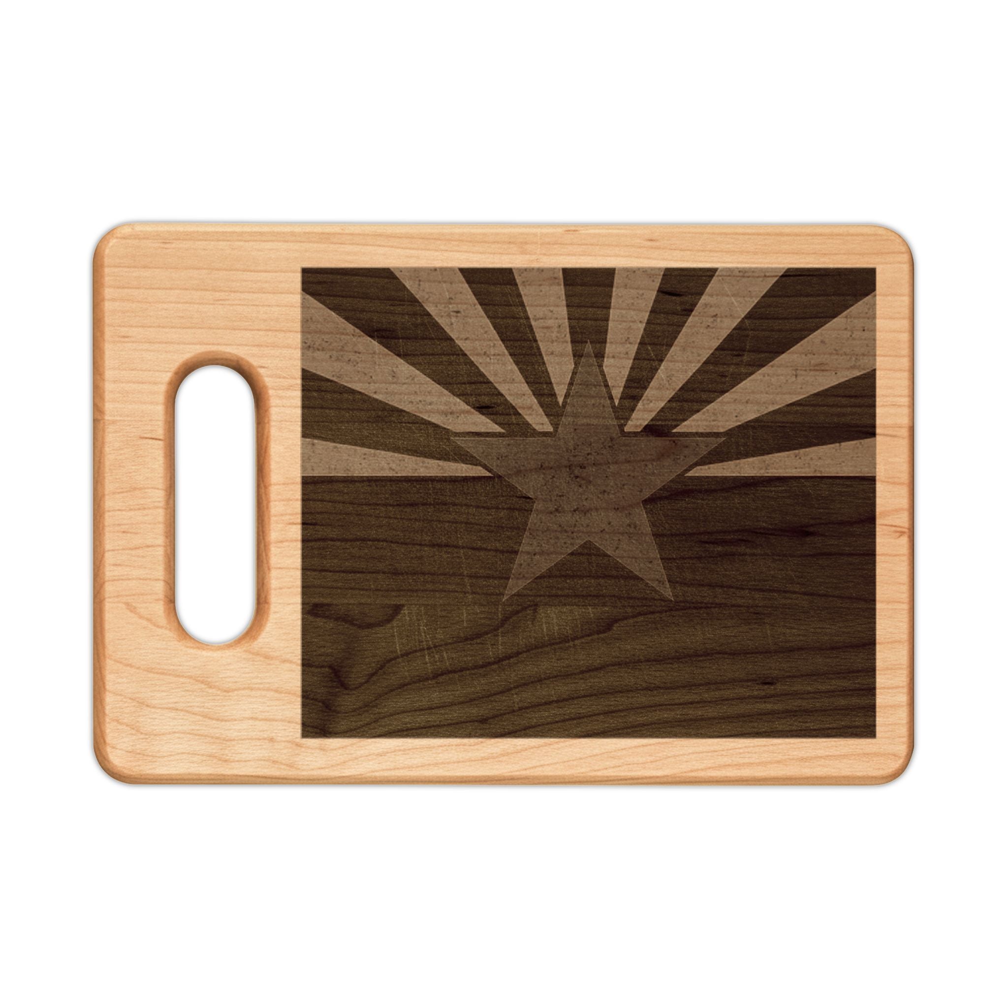 Engraved Desert Scene Cutting Board — front view