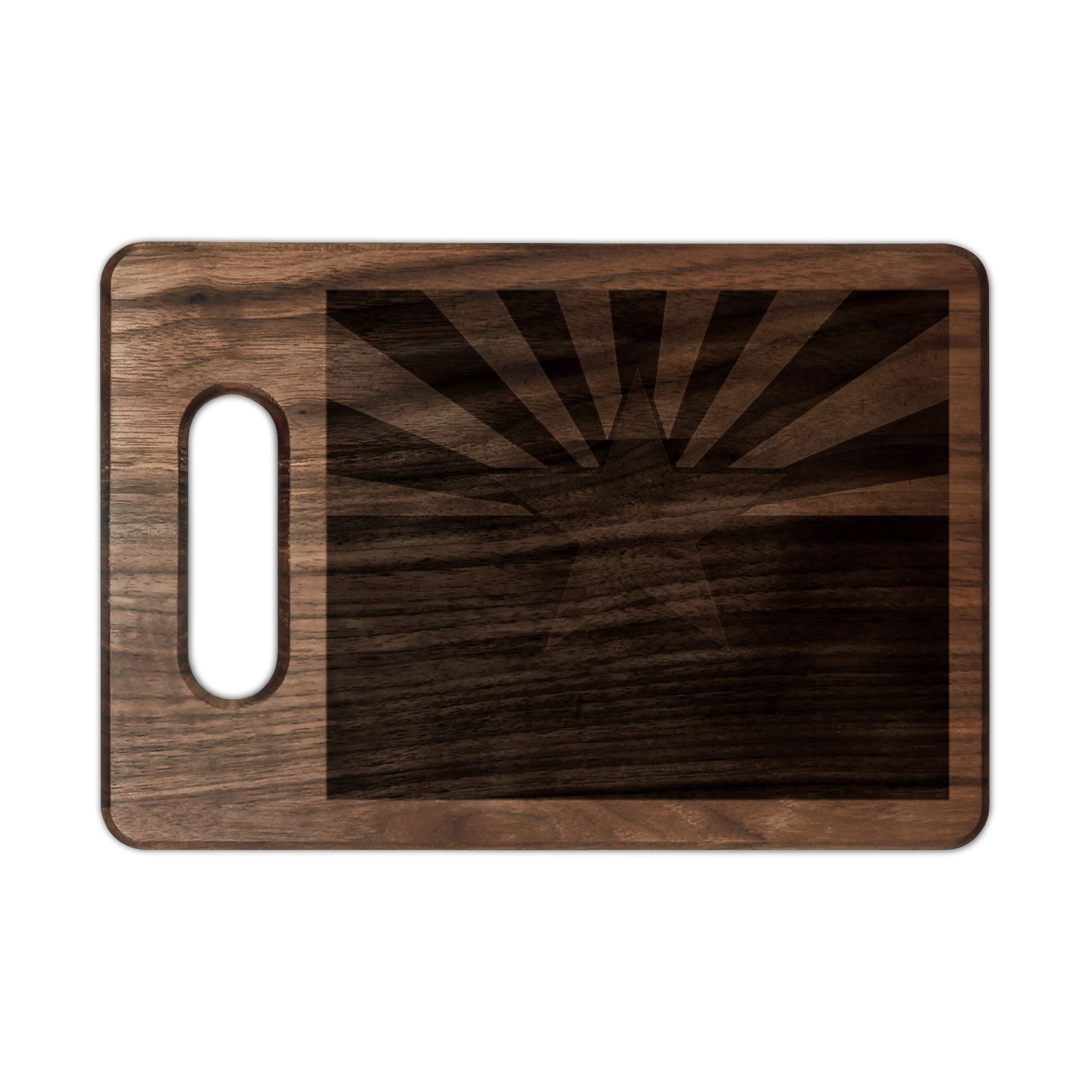 Engraved Desert Scene Cutting Board — side view