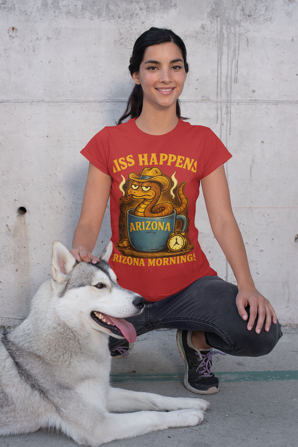 Hiss Happens Arizona Mornings T-Shirt — side view