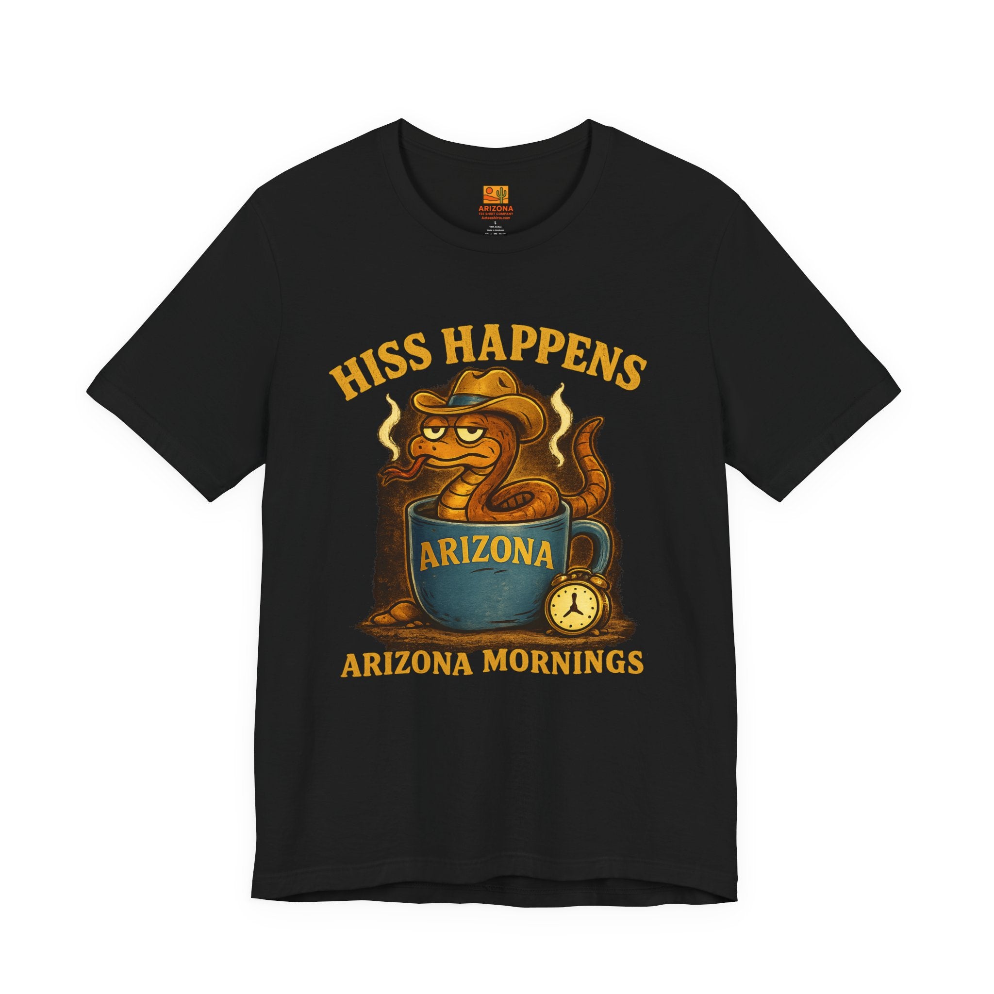 Hiss Happens Arizona Mornings T-Shirt — detail view