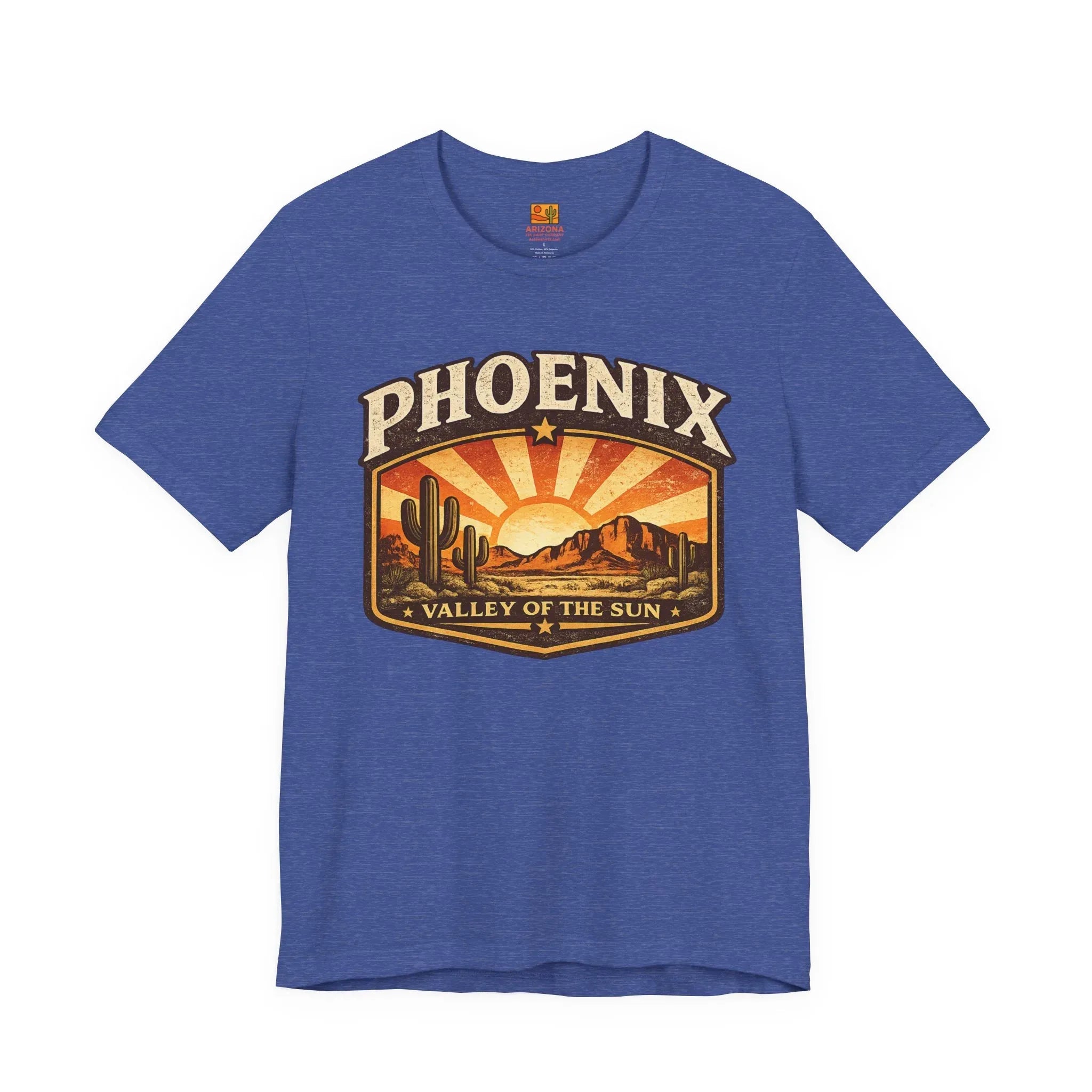 Phoenix Valley of the Sun Tee — Vintage Desert Sunset T-Shirt — side view 2
