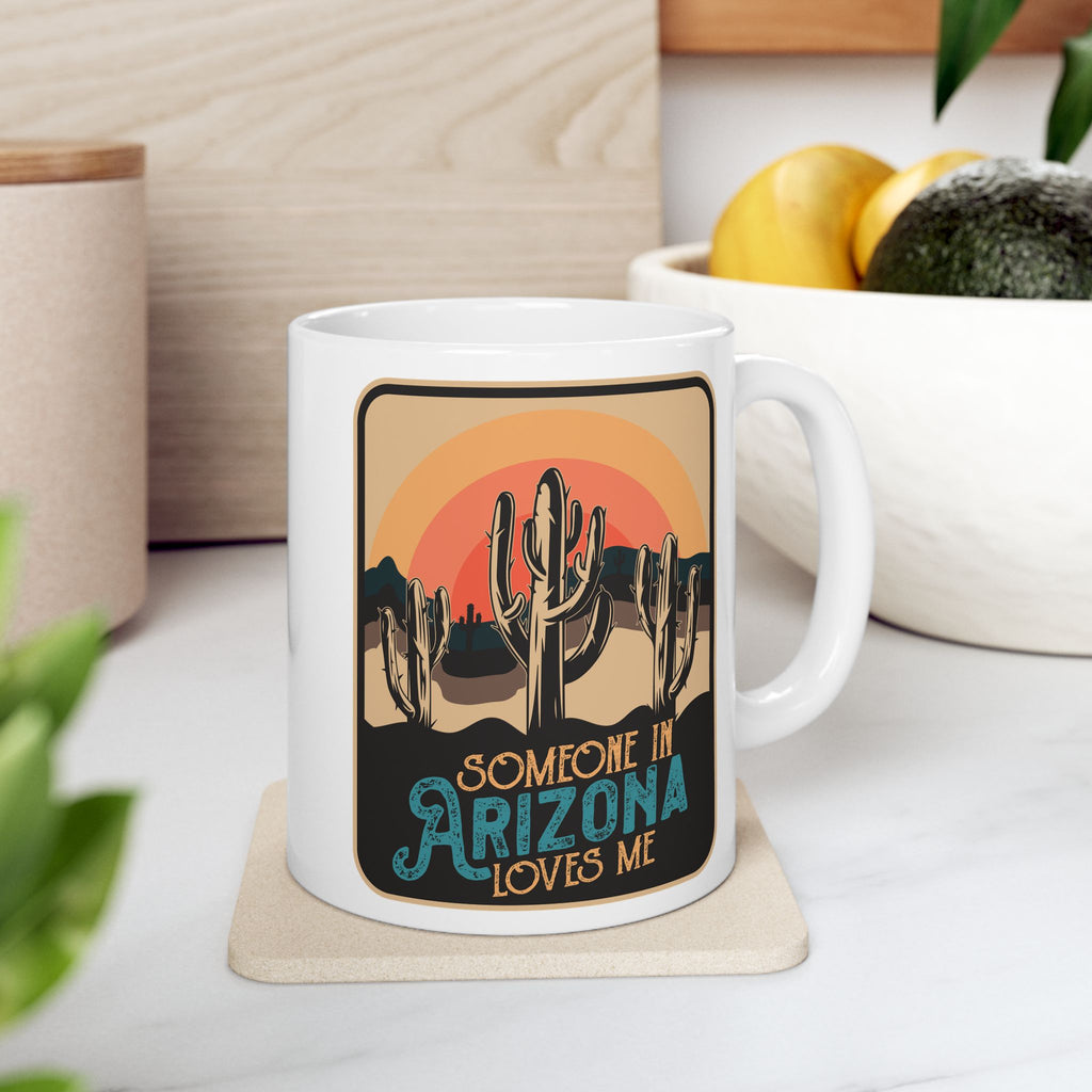 Retro Desert Landscape Coffee Cup — front view