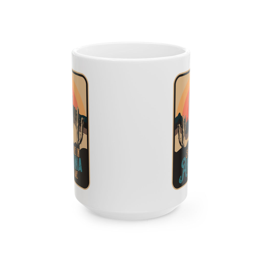 Retro Desert Landscape Coffee Cup — back view