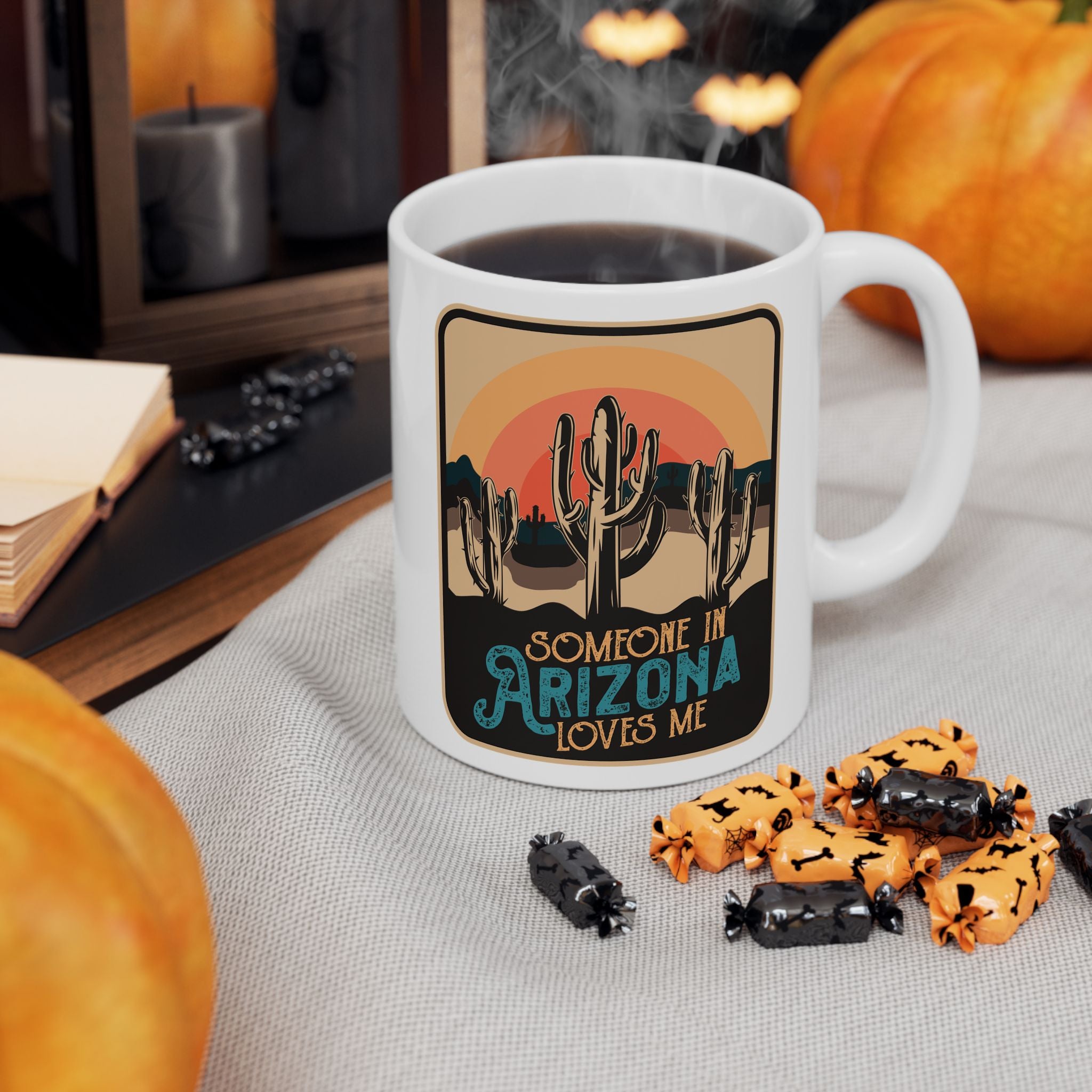 Retro Desert Landscape Coffee Cup — side view