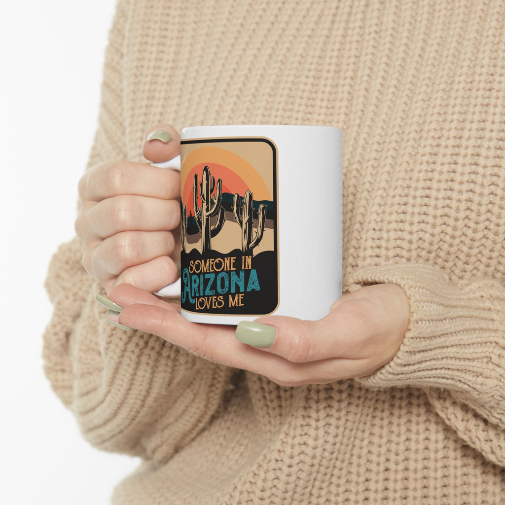 Retro Desert Landscape Coffee Cup — front view 2