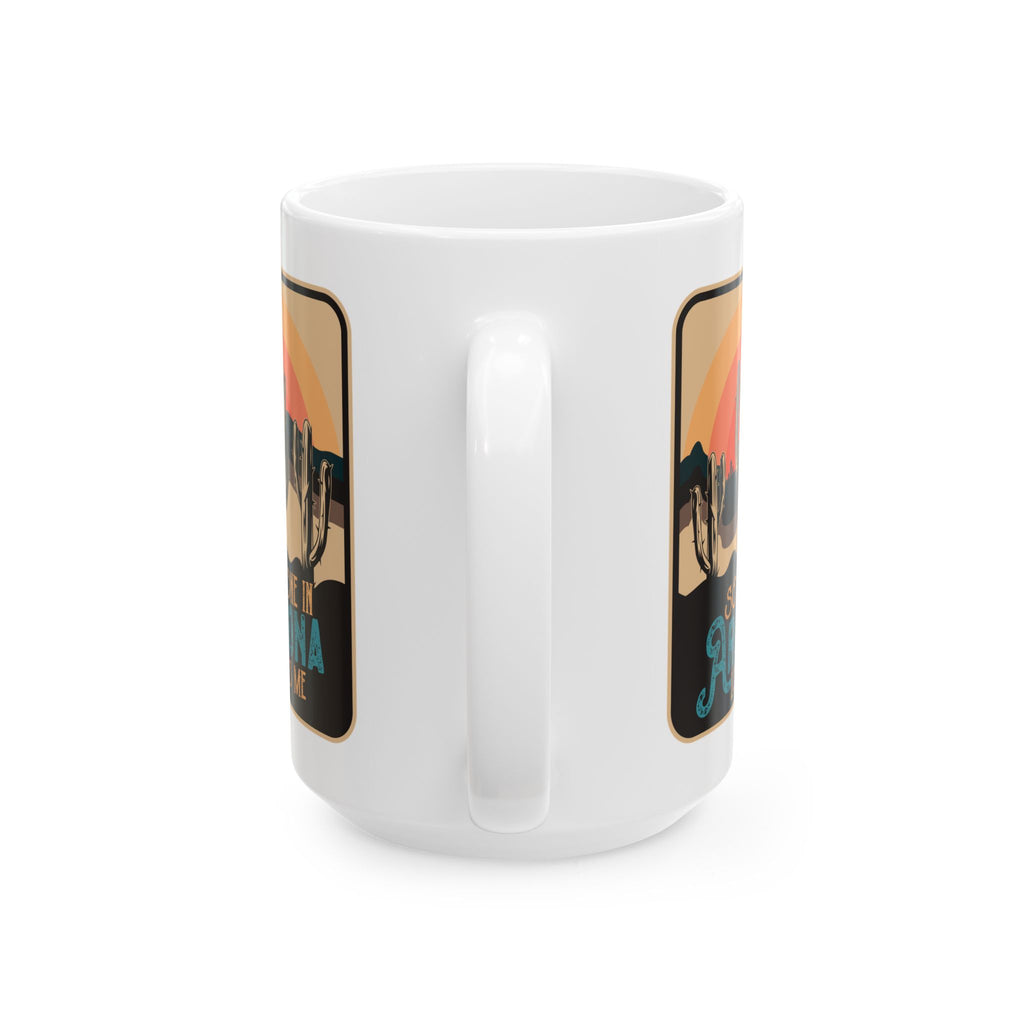 Retro Desert Landscape Coffee Cup — back view 2