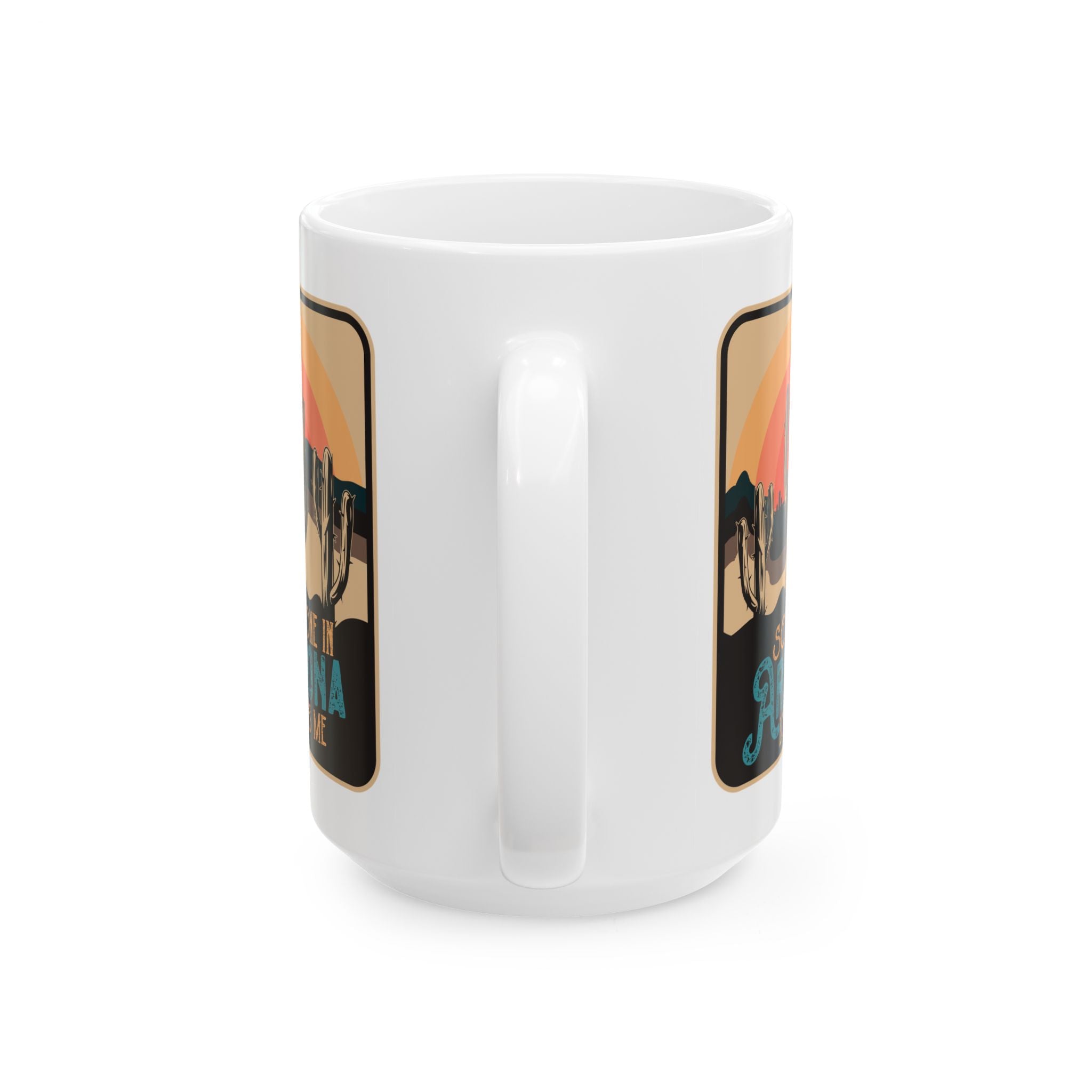 Retro Desert Landscape Coffee Cup — back view 2