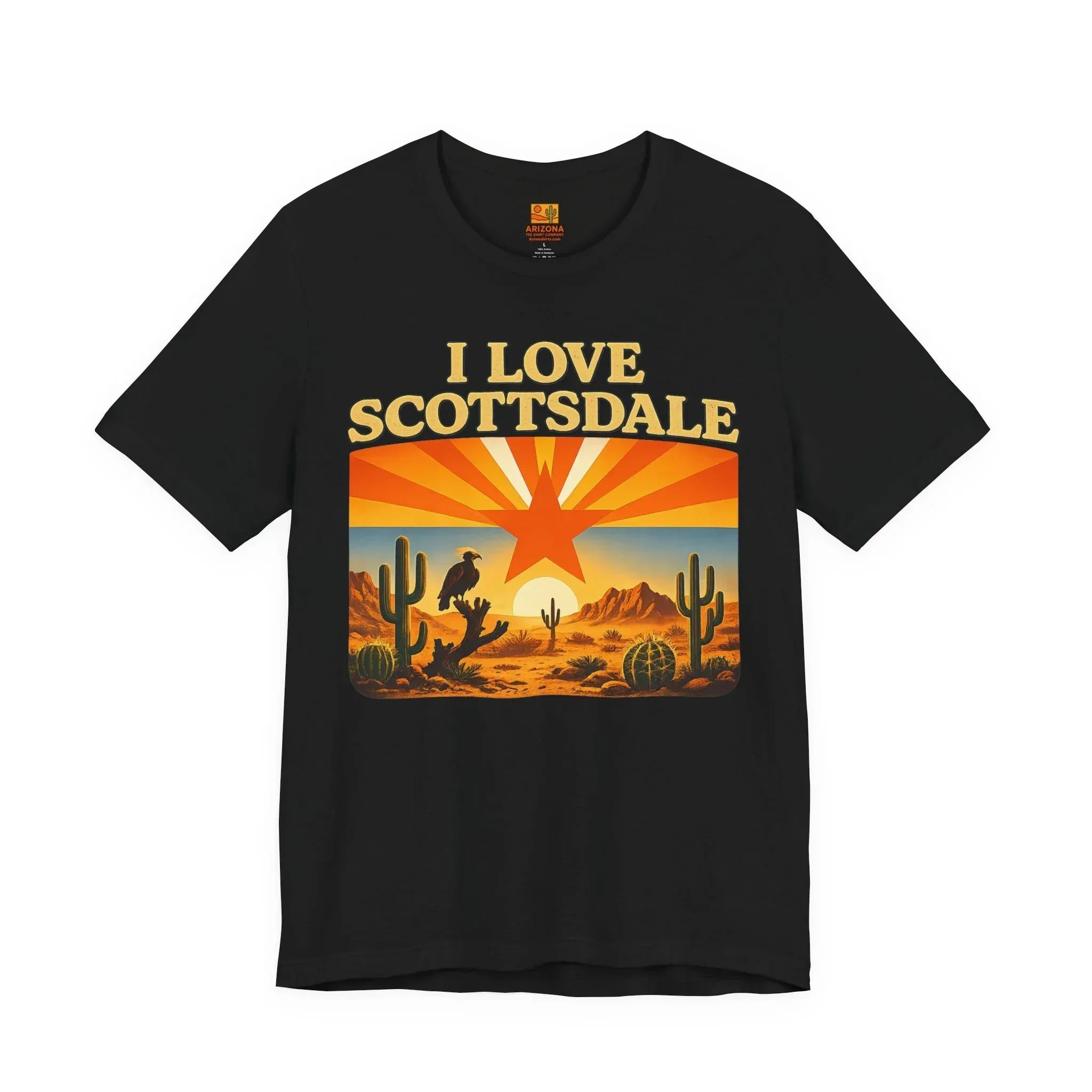 Scottsdale Desert Retro T-Shirt — "I Love Scottsdale" Vintage Tee — back view