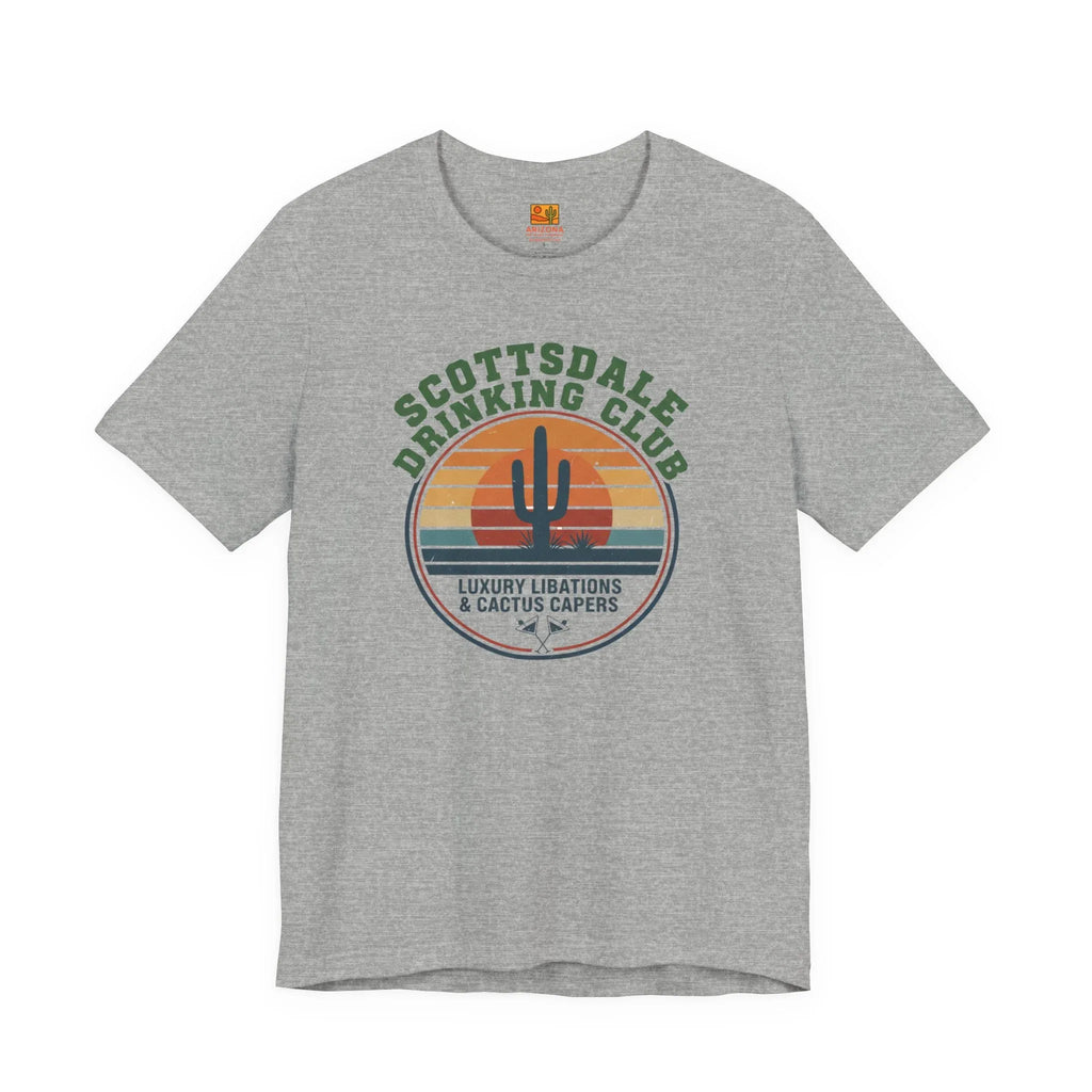 Scottsdale Drinking Club Retro Cactus Sunset Tee — back view 2