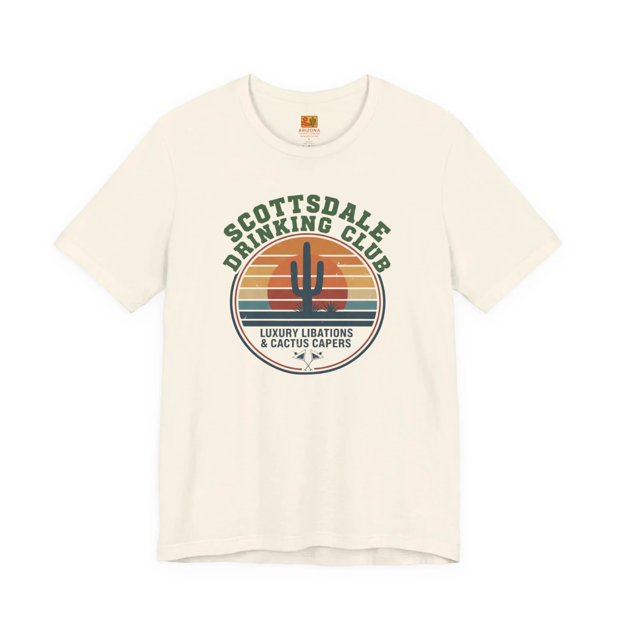 Scottsdale Drinking Club Retro Cactus Sunset Tee — side view 2