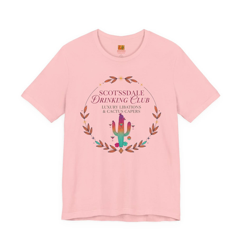 Scottsdale Drinking Club Tee — Cactus & Cocktail Graphic T-Shirt — back view 2
