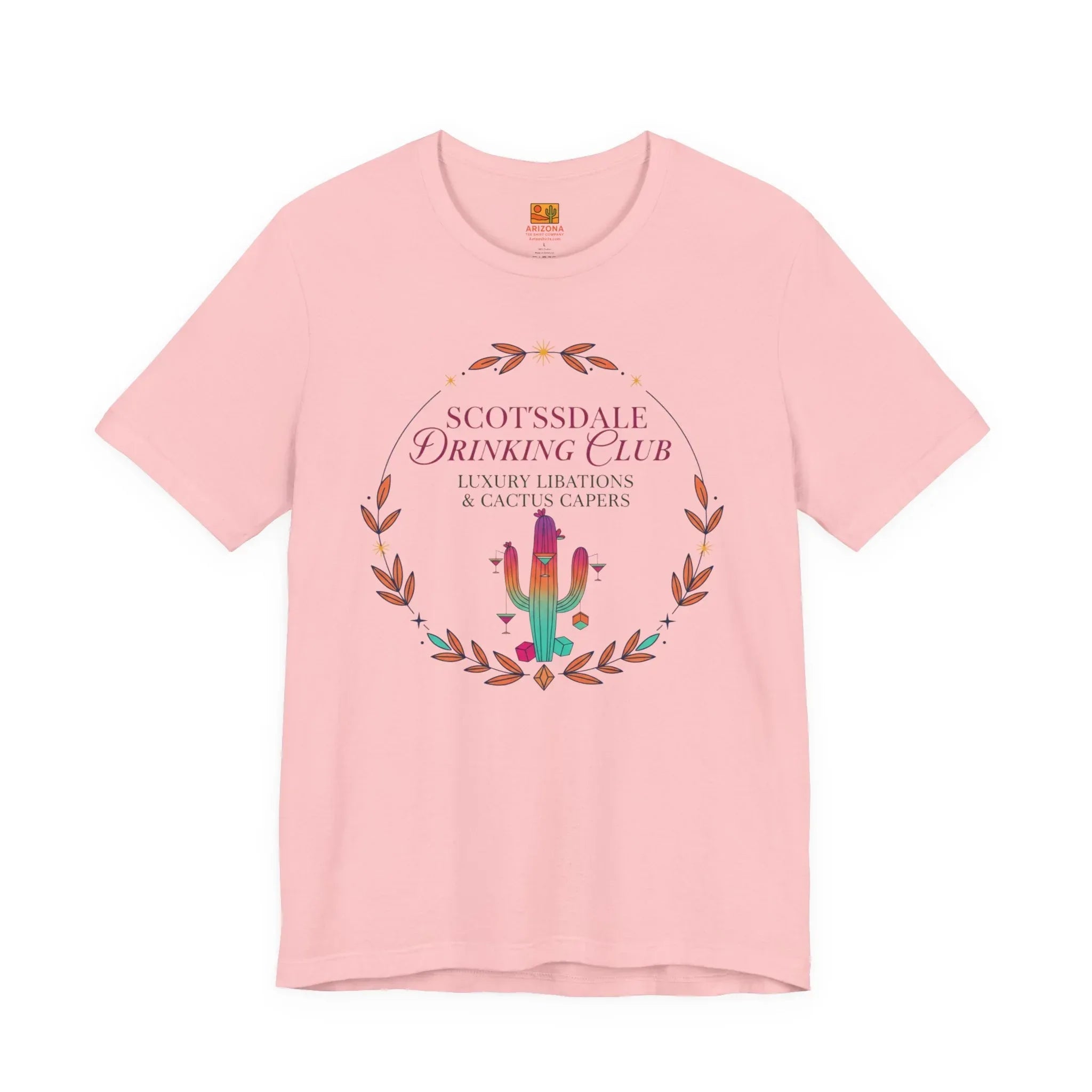 Scottsdale Drinking Club Tee — Cactus & Cocktail Graphic T-Shirt — back view 2