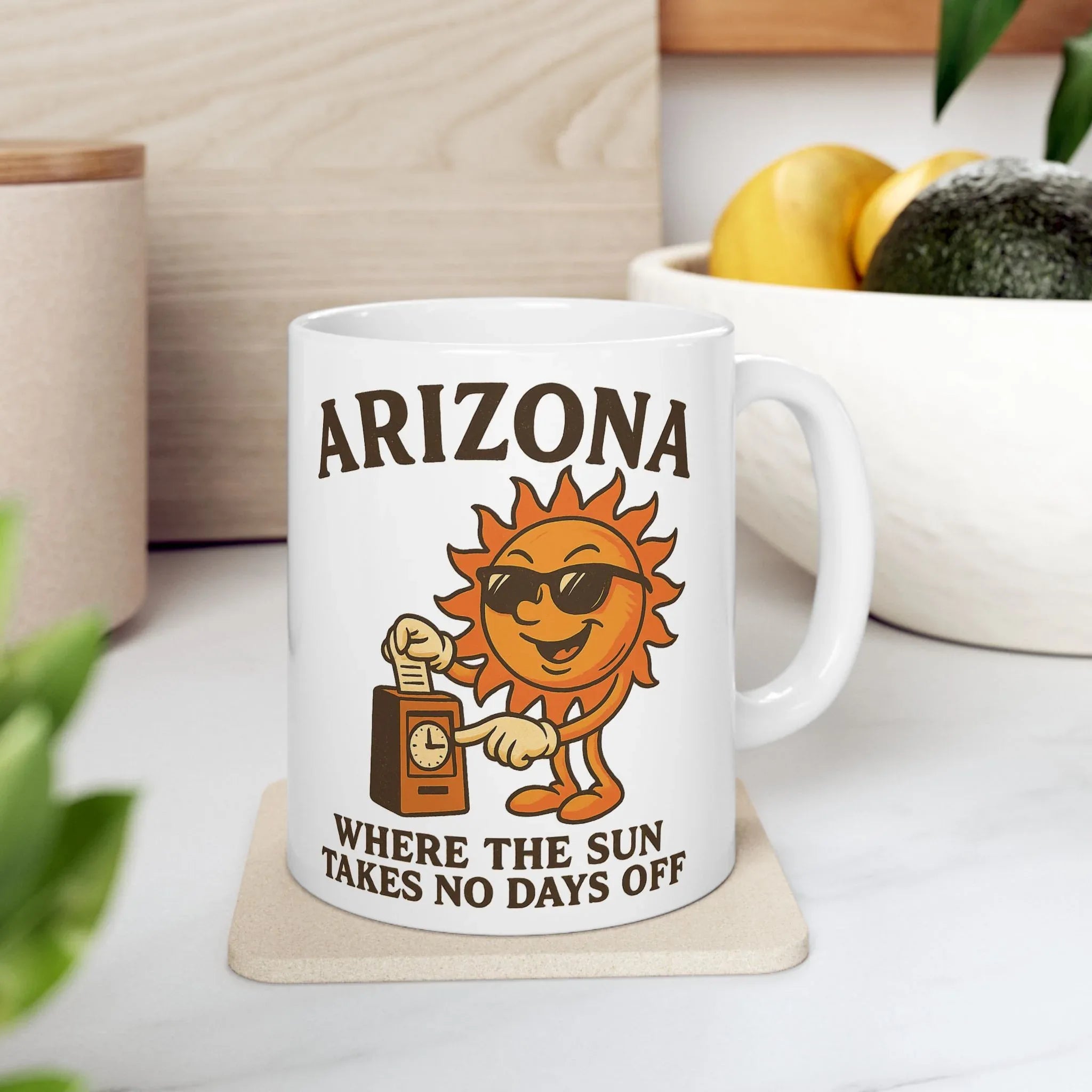 "Where the Sun Takes No Days Off" — front view